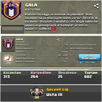 GALA isimli Klan Usta Liginde