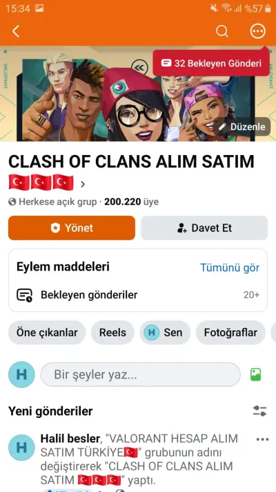 200bin üyeli grup